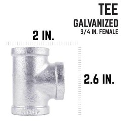 STZ Industries 1″ FIP each X 1″ FIP 1″ FIP Galvanized Malleable Iron Tee