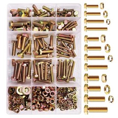 Complete 511-Piece Metric Fastener Set with Hex Nuts, Bolts & Washers