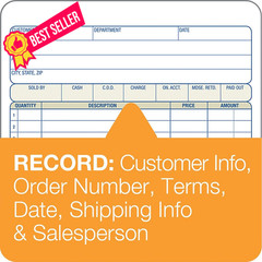 Adams Sales Order Book, 2-Part, 5-9/16 x 8-7/16 Inches, White/Canary