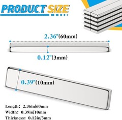 Grtard 14 Pack Powerful Neodymium Bar Magnets, 60 x 10 x 3 mm Rare Earth Magnet
