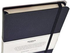 Shinola Detroit Axonius Branded Logo Black Ruled Medium Hard Linen Journal NEW