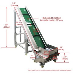 Electric PVC Belt Climbing Conveyor Adjustable Height &Speed for PackingShipping
