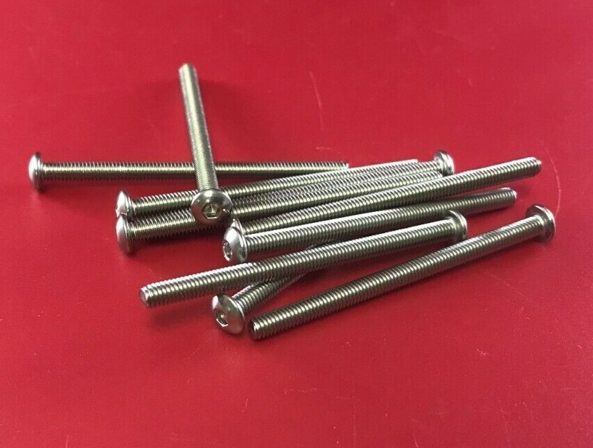 92095A480 18-8 Button Head Hex Drive Screw M4 x 0.70 mm Thread 60mm Long (10PCS)