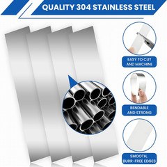 20 Pcs 304 Stainless Steel Shim Stock Assortment, 1″ W x 6″ L, 10 Sizes (0.00…
