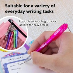 BAZIC Palm Mini Ballpoint Pen w/Key Ring, Roller Pens Medium Point 1.0mm, Small