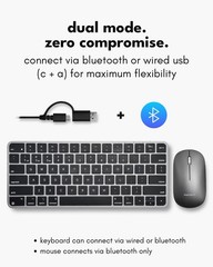 Macally Apple Wireless Keyboard and Mouse for Mac – Dual Mode (Bluetooth + Wi…