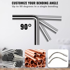 Versatile Hand-Powered Pipe Tube Bender with 90° Flexibility & Accessories