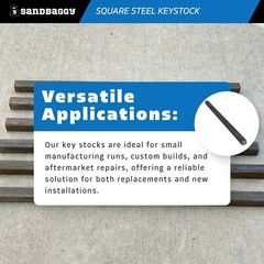 Sandbaggy 1/2″ x 12″ Square Steel Key Stock – Exact Dimensions – Clean Cut Ends