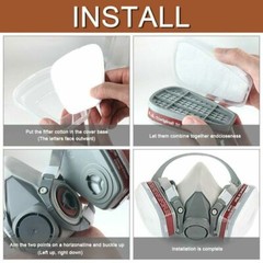 Half Face Respirator Gas Mask Facepiece Spray Painting Safety Glasses For 6200