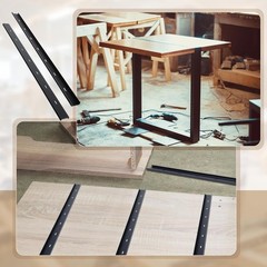 Blulu 2Pack 40in C Channel Steel Support Bracket Table Top Live Edge Black