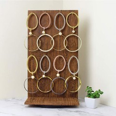 Earring Braclet Display Wooden Rotating 2-Sided Jewelry Display Stand Organizer