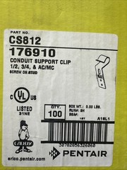 🔴(QTY 100) ERICO Caddy CS812 Conduit Support Clip 1/2, 3/4, & AC/MC‼️