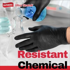 Supmedic Disposable Nitrile Gloves, 5Mil Chemical Resistant Powder-Free Latex-Fr
