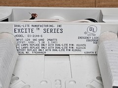 Vintage 1990’s DUAL-LITE EXCITE SERIES EXIT SIGN, EX-2100 120V, Light, Art-Deco