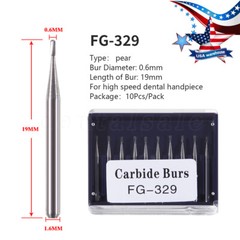Dental Carbide Burs FG 329 Pear for High Speed Handpiece Friction Grip