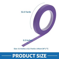 Painters Tape Easy Removal 0.5 Inches x 52.5 x Yards, Purple