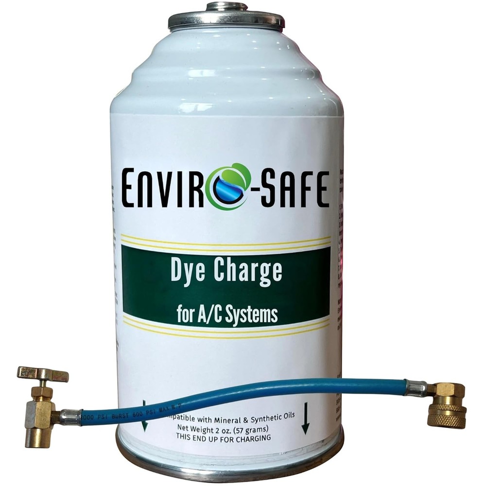 Enviro-Safe UV Dye Charge – Leak Detector for AC, (1 Can) with R134a Hose