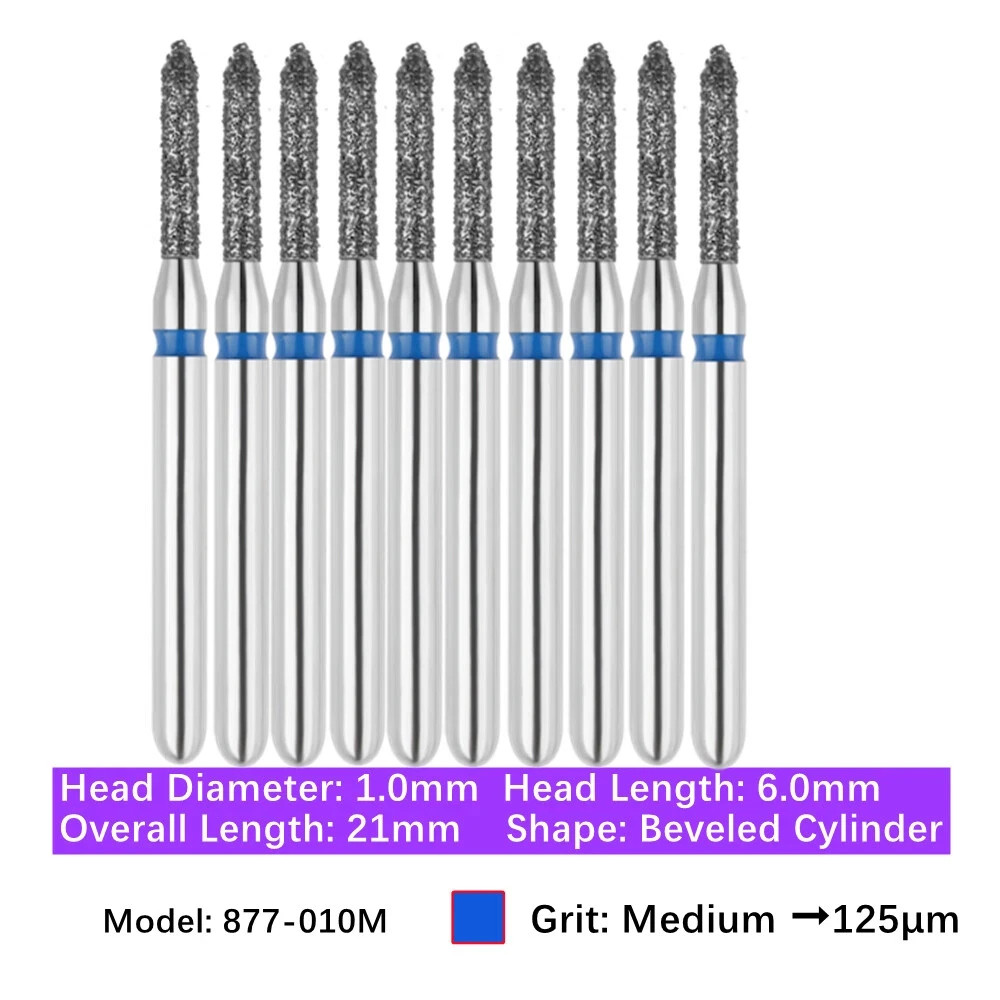 10 Pcs/Box Dental Cylinder & Gingival FG Diamond Burs Curettage Polishing Burs