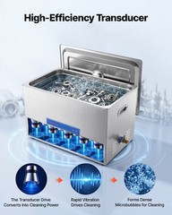 VEVOR Ultrasonic Cleaner 30L-Class Ultrasonic Parts Cleaner 40kHz for Glasses
