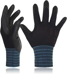 DEX FIT Premium Nylon Work Gloves FN320 – Firm Nitrile Large(1 Pair), Black