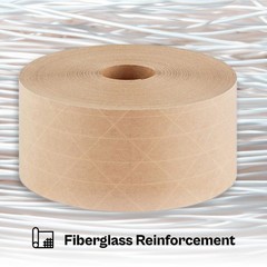 70mm x 1000′ Wolverine Water Activated Gum Tape 5.5 Mil Kraft Tape 384 Rolls