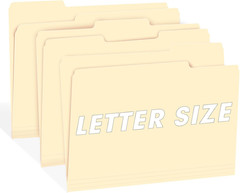 File Folder, 150 Pack 1/3 Cut Tab File Folders Letter Size, Manila Folders, Fol