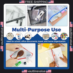 Charmount A4 Mesh Zipper Pouch Bags 10 Pack Waterproof Plastic Document