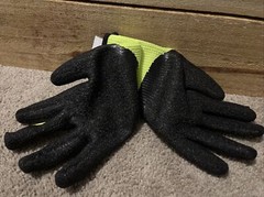 New Latex Gloves Heavy Duty Neon Safety Yellow Work Gloves One Size Fits Most