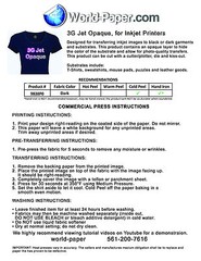 Inkjet Heat Transfer Paper HTV vinyl Dark/light shirts 3G Opaque 8.5″x11″x10 #1