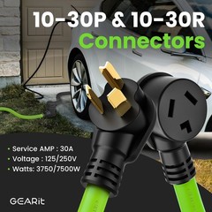 30 Amp 10 Feet 3 Prong Dryer Extension Cord NEMA 10-30P to 10-30R STW 10AWG/3…