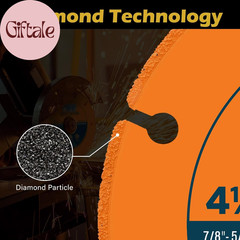 Diamond Cutting Wheel 4 1/2 Inch with 5/8″- 7/8″ Arbor, Cut off Wheel for Metal