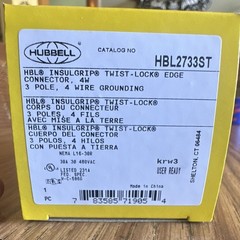 Hubbell HBL2733ST Twist-Lock Connector NEMA L16-30R 30A 480VAC Grounded