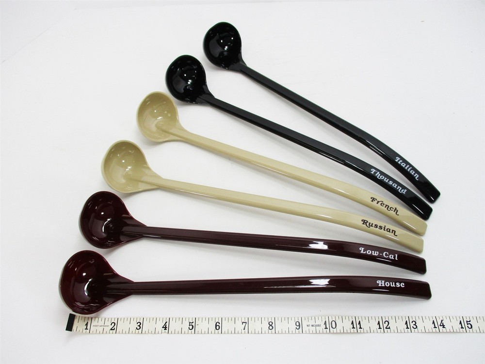 Lot of 6 Carlisle Dressing Ladle Assorted 13-1/2″ salad bar buffet Imprinted