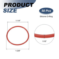 50Pcs AS568 AS-026 Silicone O-Ring, 70A Durometer, 1-1/4″ ID, 1-3/8″ OD, 1/16″ W