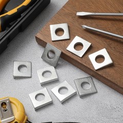 Blulu 10 Pcs 1/2″ Square Beveled Washer, 11/8″ x 11/8″ Wedge Washers Metal Sh…