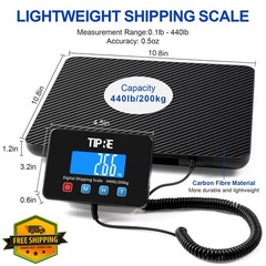 TIPRE Digital Postal Scale 440lb/0.5oz Commercial Shipping Scale