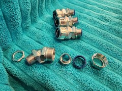 NEW LOT OF 4 THOMAS & BETTS 5342 LIQUIDTIGHT 45° CONDUIT ELBOW 1/2″ CONNECTOR