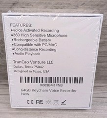 TCTEC 64 Gb Keychain Voice Recorder W/ 750 Recording Hrs New Factory Sealed