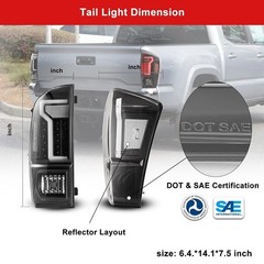 Tail Lights for Toyota Tacoma 2016-23 Tail Lamps LED Rear Lights