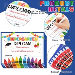 80 PCS Lovely Kindergarten Diploma 2026 Graduation Award Certificate Supply