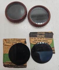 Vintage Welding Goggle Lenses Round Oxweld Type C 16 / 17 Arcos Sta-Kleer Cover