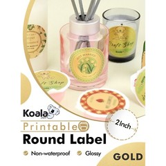 Koala Round Label 2 In Gold Foil Sticker Paper 240-720 Printable Circle Labels