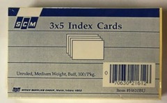 3×5 Index Cards, 100/pack, Buff Color, unruled/plain NEW FREE SHIPPING
