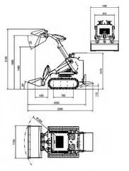 Skid-Steer Loader Tracked 22.1 HP Honda EPA Gasoline Engine for Gardens, Farming