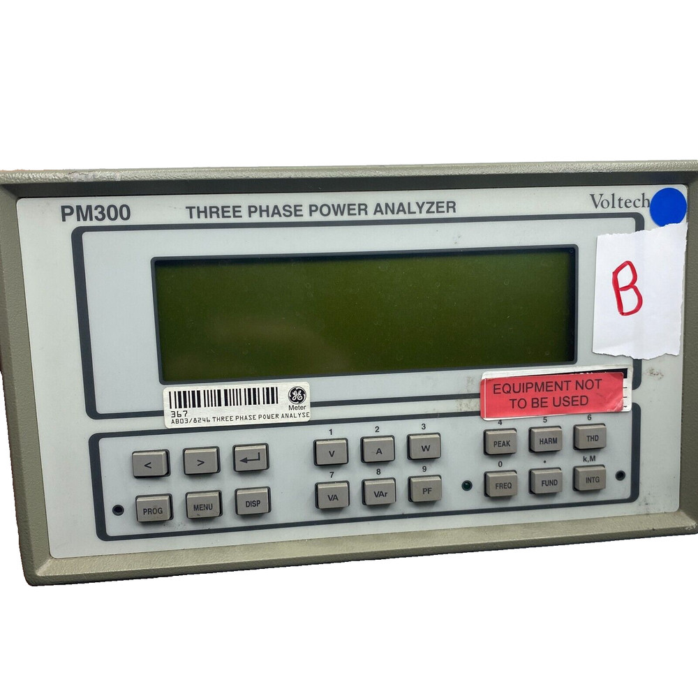 VOLTECH PM300 THREE PHASE POWER METER ANALYZER AB09/9213 100-120V / 220-240V 🎯