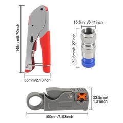 RG6 RG59 Coax Cable Compression Crimper Tool Kit,with 10 pcs Coaxial…