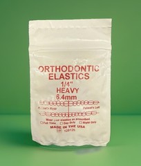 New Sealed Orthodontic Elastics Rubber Bands for Braces 1/4” Heavy 6.4mm 100pcs