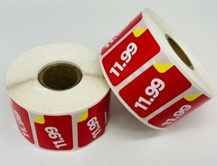 4 Rolls of 1000 1.5×1 $11.99 Product Price Point Red & Yellow Labels Stickers