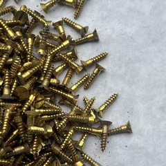 2 Pounds Of Brass Screws 3/4”x#8 Nos