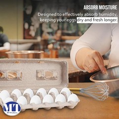 MT Products 12 Compartment Blank Natural Pulp Egg Cartons – Pack of 25